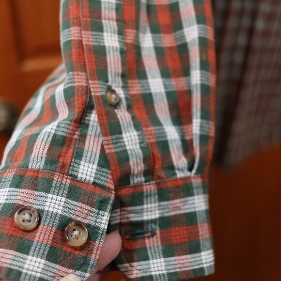 Eddie Bauer Mens Christmas Plaid Red & Green 100% Cotton Button Up Shirt XXL - Picture 4 of 13
